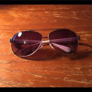 CG white sunglasses, purple tinted lense